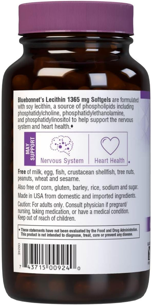 Bluebonnet Lecithin 1365mg, 90 count...