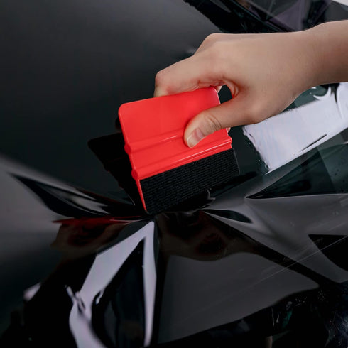 FOSHIO Automotive 196.8inch/5M Length Black Fiber Squeegee Felt Self Adhesive Decal Felt Polyester Felt for Auto Vinyl Wraps Tools Wallpaper Tools...