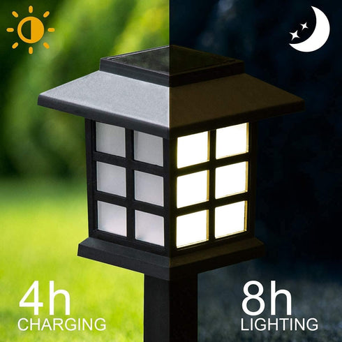 GIGALUMI Solar Outdoor Lights?8 Pack LED Solar Lights Outdoor Waterproof, Solar Walkway Lights Maintain 10 Hours of Lighting for Your Garden, Land...
