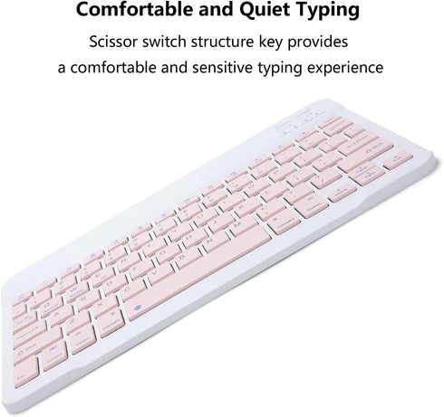 Ultra-Slim Rechargeable Bluetooth Keyboard Portable Compact Wireless Keyboard for Android Windows Samsung Galaxy Tab Tablet Smartphone Cell Phone ...