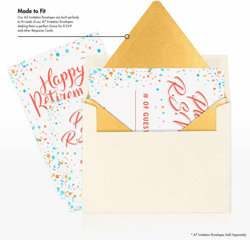 LUXPaper A2 Contour Flap Invitation Envelopes | 4 3/8" x 5 3/4" | Gold Metallic | 80lb. Text | 50 Qty...