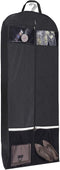 KIMBORA 54" Trifold Dress Garment Bags for Travel Gusseted Suit Cover with 2 Large Mesh Shoe Pockets (Black)...