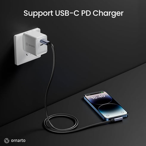 ORNARTO USB C to Lightning Cable (MFi Certified) 6FT Fast for iPhone 14 Charger Cable Power Delivery Charging Nylon Braided Cord Compatible with i...