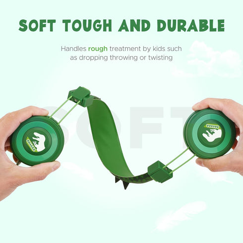 QearFun Dinosaur Headphones for Boys Kids for School,Kids Wired Headphones with Microphone & 3.5mm Jack,Teens Toddlers Noise Cancelling Headphone ...