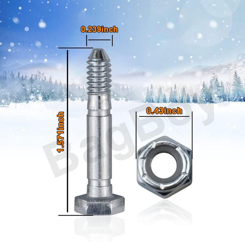 1/4" Shear Bolt and Nut 53200500 6 Pack Compatible with Ariens ST520 ST524 ST624 ST724, 53200500 Shear Bolt and Nut Kit Fits 532005 05907100 AM123...