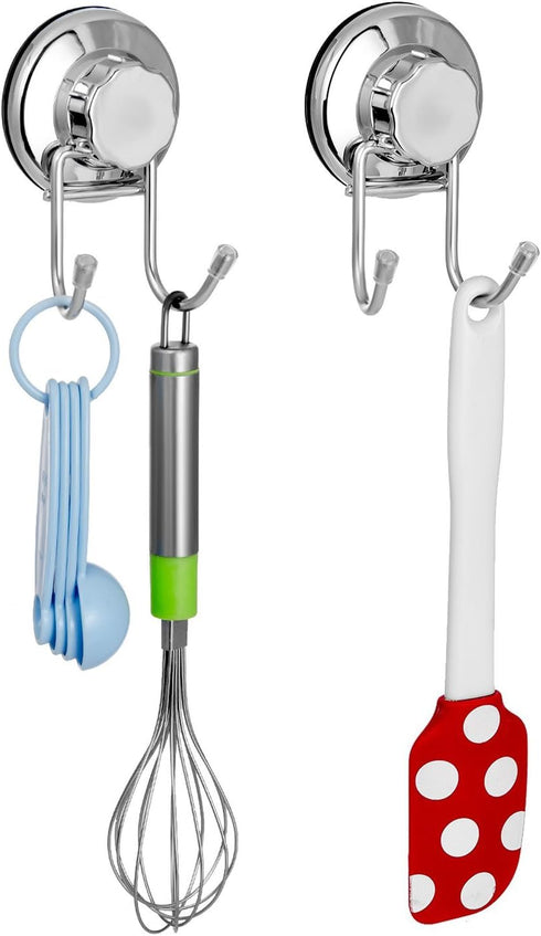 SANNO Suction Cup Hook Holder Shower Hook Super Power Vacumn Suction Bath Hook for Towel Robe Bathroom Kitchen Shower Bath Rustproof Stainless Ste...