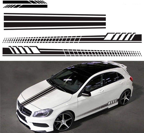 5 Pieces Vinyl Car Side Sticker Long Stripe Auto Body Racing Sports Decals Universal Car Truck DIY Decal Stripe Vinyl Stickers Decoration...