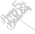 Silver Glitter Happy 5th Birthday Cake Topper - 5th Birthday Cake Topper, 5th Birthday Party Decoration...