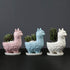 Lependor Cute Llama Succulent Planter Pot with Drainage Tray, White Ceramic Cactus/Flower Container, Animal Alpaca Bonsai Holder for Indoor Plants...
