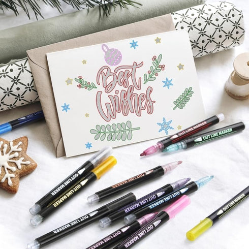 Outline Markers-12 Shimmer Markers Glitter Pens,Teen Girl Gifts Trendy Stuff,Metallic Markers,Art Supplies Crafts Gifts...