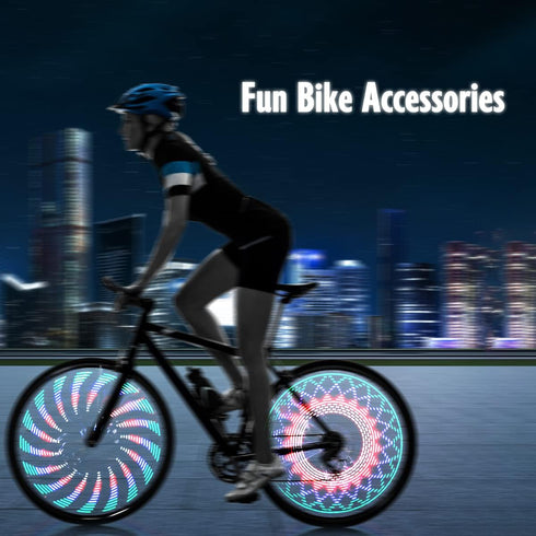 TGJOR Bike Wheel Lights, LED Waterproof Bicycle Spoke Tire Light with 32-LED and 32pcs Changes Patterns Bicycle Rim Lights for Mountain Bike/Road ...