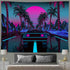 Ine Ive Car Tapestry 1980s Science Fiction Super Sports Car Tapestries 80x60inch for Home Decoration Art for Bedroom Living Room...
