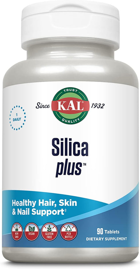 KAL Silica Plus, Silica Gel with Horsetail Extract, Healthy Hair, Skin & Nails Support, Maximum Absorption, Vibrant Hair, Glowing Skin Supplement,...