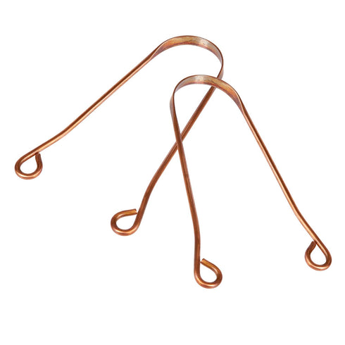 100% Pure Copper & Rust Free Tongue Cleaner, Tongue Scraper with Great Grip & Non-Synthetic Handle | Improve Oral & Gut Health, Eliminate Odor (Me...