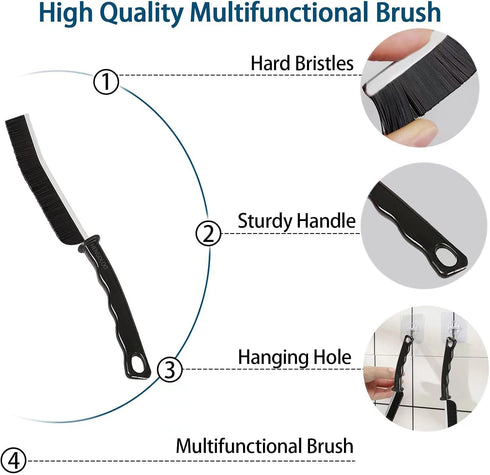 5 PCS Hard Bristle Crevice Cleaning Brush,Thin Crevice Cleaning Brushes for Household Use, Multifunctional Cleaning Tools for Narrow Corner Tight ...