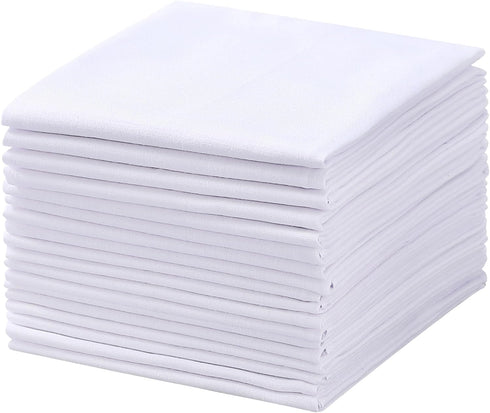 Men's Handkerchiefs 18 Pack 100% White Cotton Solid White Hankie...