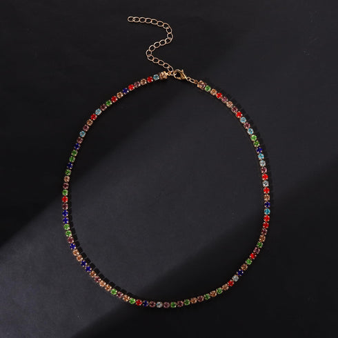 BVGA Dainty Gold Choker Necklace Colorful Heart Gemstone Choker Necklace Gold Plated Snake Chain Necklace Choker Necklaces Set for Women Girl Gift...