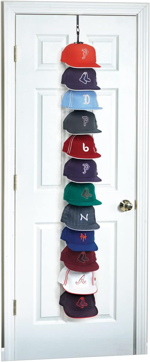 Perfect Curve Cap Rack System 36 – Baseball Cap Organizer (12 clips hold up to 36 caps,Black)...
