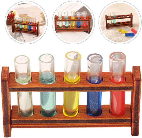 Furniture 1 Set Dollhouse Toy Doll House Furniture Miniature Test Tube Model Mini Test Tubes Science Tube Rack Mini Props Small House Accessories ...