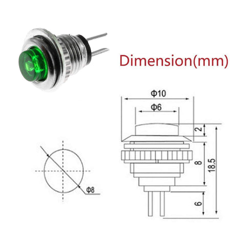 Maxmoral 4PCS 2 Pin Micro Push Button Switch 8mm Panel Mount Momentary Self-Reset Button Round Switch(Red+Green)...