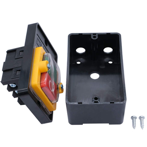 mxuteuk Waterproof Push Button Switch Motor On Off Switch Start Stop Switch Self Lock Mechanical Equipment Control Station 10A AC 220V/380V KAO-10...