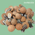 24 Pieces Natural Beech Wood Pacifier Clips Teething Grasping Toy Suspender Clips Charm DIY Pacifier Clips Holder Accessories...