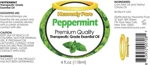 Peppermint Essential Oil - Diffuser, Aromatherapy, Skin, Hair, Soap Making, Dropper - 4 fl oz - Peppermint Oil - Mint Oil...