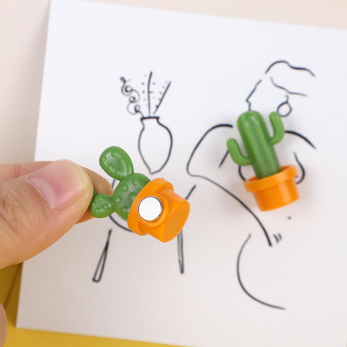 12 PCS Cactus Fridge Magnets, Mini Plant Refrigerator Magnets, 3D Cute Fridge Magnets, Fun Magnets for Refrigerator Whiteboard...
