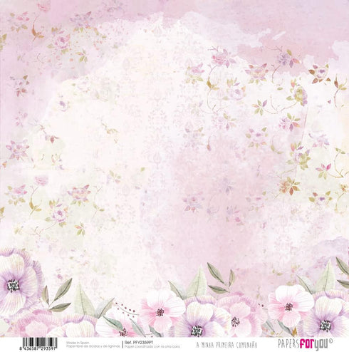 Papers For You - Scrapbooking Paper Kit in Portuguese | "A Day of Illusion Brown Haired Girl" Collection | Includes 12 Double Sided Papers with Va...