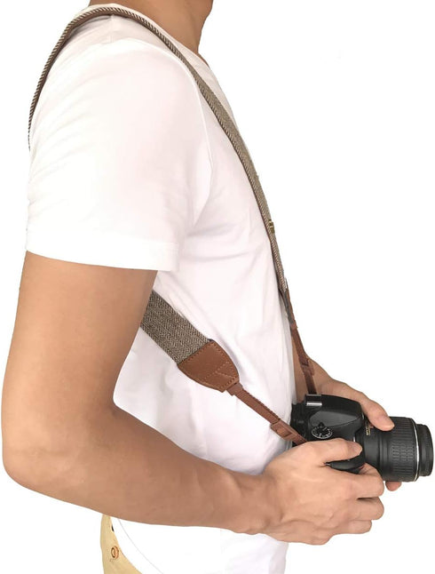 Camera Neck Shoulder Belt Strap, Vintage Soft Camera Straps for Women/Men for All DSLR/Nikon/Canon/Sony/Olympus/Samsung/Pentax/Olympus...