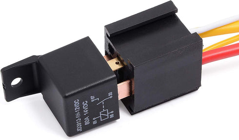 EHDIS 4-Pin Relay With Harness - Car Truck Motor Heavy Duty 80A 12V On/Off Normally Open SPST Socket Plug 4 Wire Automotive Model JD2912-1H-12VDC ...