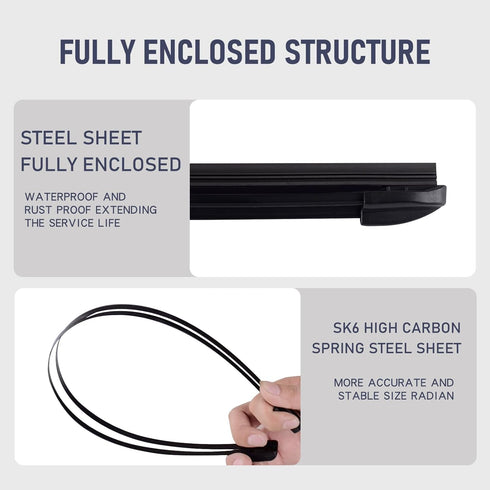 OEM Quality 26" + 18" Universal J/U Hook Front Windshield Wiper Blades, Quiet All-Season Automotive Replacement Blades, Durable Stable Front Winds...