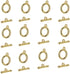 Flat Round Jewelry Clasp Toggle Circle Clasps Tbar Gold Closure Fastener Hook Toggle Connectors Tbar End Clasps for Necklace Bracelet Jewelry Maki...