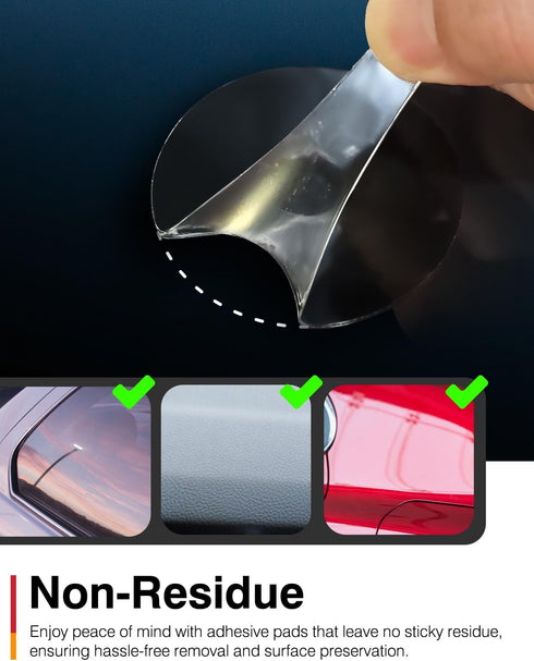 Removable Sticky Adhesive Pads for Dash Cam Suction Cup Mount - 2.2-inch (56mm) Clear Double-Sided Tape with Center Hole, Boosts Suction Grip, Res...