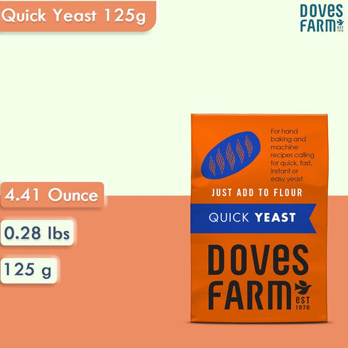Doves Farm Quick Yeast | For Bread & Pizza Dough Baking | Useful for Home Hand Baking & Bread Machine | Highly Effective Instant Dry Yeast | 4.41 ...