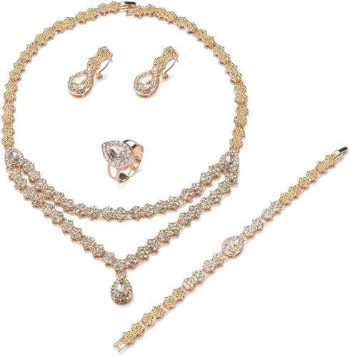 Giffor 4PCS PACK Jewellery 14K Gold Filled Bridesmaid Jewelry Set Necklace And Earrings Set (A)...