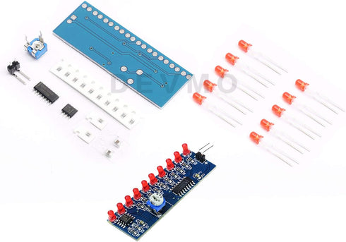 DEVMO NE555+CD4017 Running LED Flow LED Light Electronic Production Suite Control Board Module Capacitor Oscillator Clock Siganal DIY Kit DIY Kit...