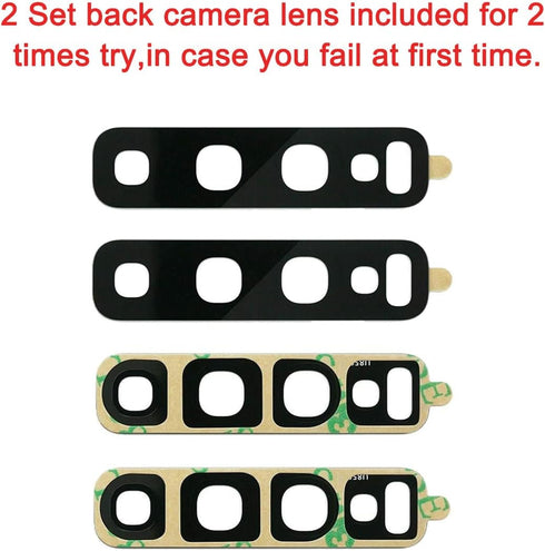 2 Pcs Original Back Rear Camera Lens Glass Replacement for Samsung Galaxy S10 and Samsung Galaxy S10+ Plus with pre-installed adhesive and Reparin...