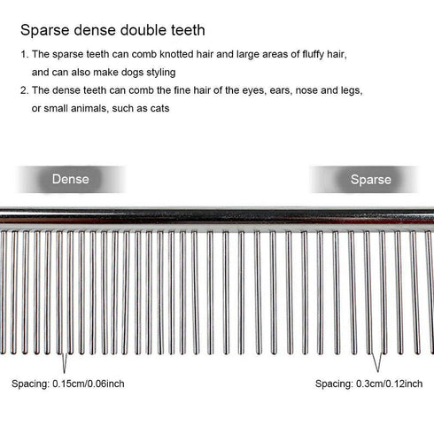 Pet Steel Comb with Rounded Ends Stainless Steel Teeth,metal Cat Dog Comb for Removing Tangles and Knots,Poodle Grooming Deshedding Tool, 7 1/2-in...