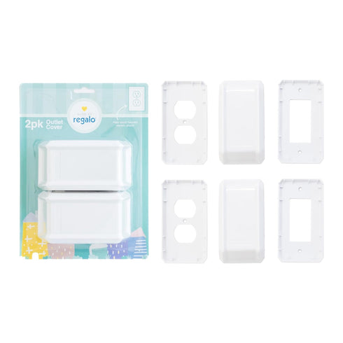 Home Safety White Outlet Cover Box, Award-Winning Brand, Child Safety, Includes Cover for Outlet or Light Switch, White...
