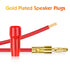 Diospyros 4 mm Gold Plated Open Screw Type Speaker Connector Banana Plugs,12 Count(1 Pack of 6 Pairs)......