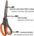 2 Pack 8" Titanium Non-Stick Scissors, All-Purpose Professional Stainless Steel Shears Comfort Soft Grip, Straight Office Craft Scissors for DIY S...