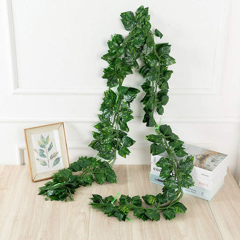 Kalolary Scindapsus Artificial Ivy Garland 84 Feet 12 Strands Leaves Vine Green Plants Garland Hanging Fake Plants Canvas Background Wedding Arch ...