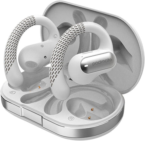 Padmate Open Ear Wireless Stereo Earbuds Bluetooth 5.3 Headphones Over 72hrs Playtime Charging Case, LED Power Display Over Ear Earhook, Noise Can...