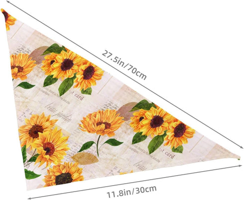 Sunflower Vintage Dog Bandana Scarf Triangle Bibs Pet Accessories Cat Kerchief...