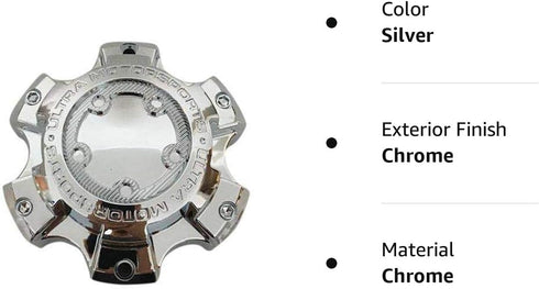 New Chrome Ultra Wheel Motorsports C800805 A89-9865 Wheel Rim Center Hub Cap (1)...
