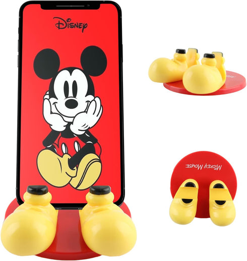 Disney Mickey Mouse Feet Cell Phone Stand with Bonus Decal Sticker- Cell Phone Holder for Home/Office-Universal Desk Phone Stand Compatible with A...