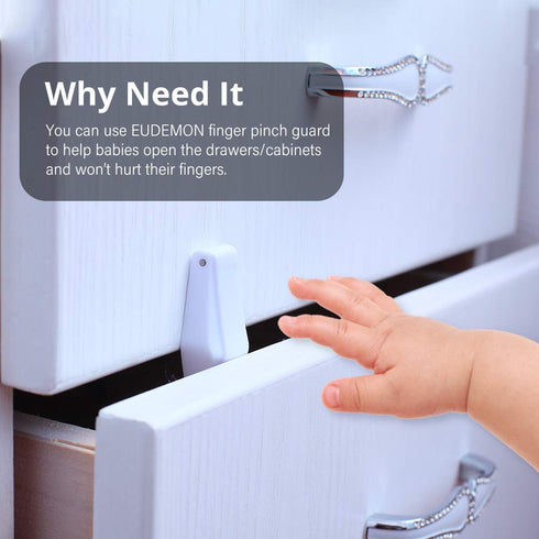 EUDEMON Plastic 8 Pack Kids Proofing Safety Drawer Stoppers Baby Safety Child Proofing Drawer Pinch Guards Easy to Install no Tools Need or Drill ...