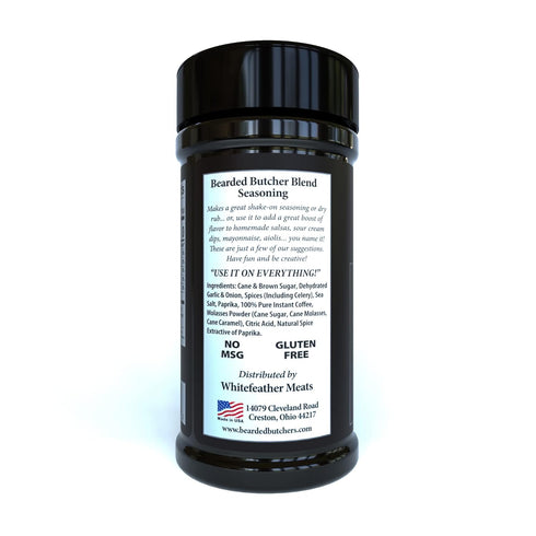 Bearded Butchers Black Blend Seasoning, 5.5 oz Shaker – Coffee & Molasses Flavor for Steaks, Burgers, Brisket, Roasts, Game Meats – Gluten-Free, N...