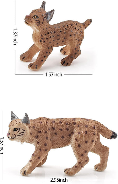 2 Pcs Realistic Lynx Figure Plastic Lynx Figurine Lynx Action Figure Simulated Lynx Model for Halloween Christmas Birthday Party Favors Decoration...
